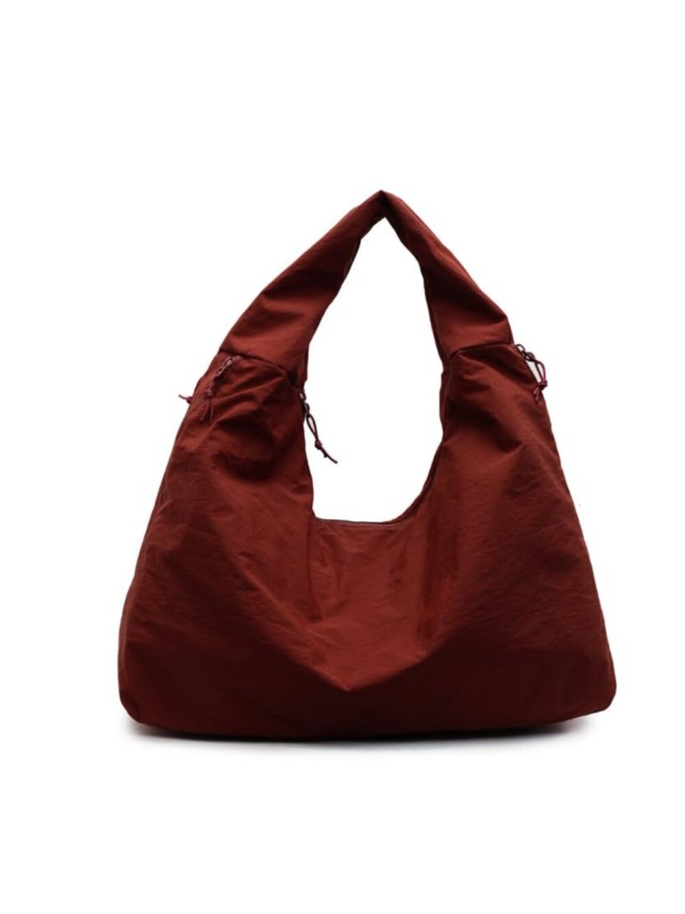 Large Slouchy Nylon Hobo Shoulder Bag Crescent Tote Multi Pocket